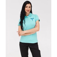 Изображение  Medical polo for women menthol with embroidery Caduceus s. L, "WHITE ROBE" 147-332-836, Size: L, Color: menthol