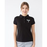 Изображение  Women's medical polo, black, with Caduceus embroidery. 2XL, "WHITE ROBE" 147-321-836, Size: 2XL, Color: black