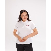 Изображение  Women's white medical polo with embroidery Cardiogram s. 3XL, "WHITE ROBE" 147-324-894, Size: 3XL, Color: white