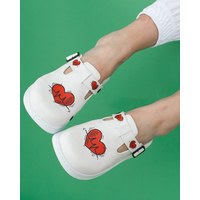 Изображение  Medical footwear clogs on the HEART platform. 38, "WHITE ROBE" 149-324-581, Size: 38, Color: heart