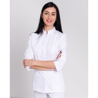 Зображення  Медична сорочка жіноча Сакура біла р. 42, "БІЛИЙ ХАЛАТ" 184-324-679, Розмір: 42, Колір: білий