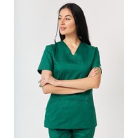 Зображення  Медична сорочка жіноча Топаз зелена р. 44, "БІЛИЙ ХАЛАТ" 164-350-705, Розмір: 44, Колір: зелений
