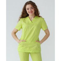 Изображение  Women's medical shirt Topaz lime river. 40, "WHITE ROBE" 164-330-705, Size: 40, Color: lime