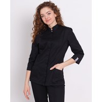 Изображение  Women's medical shirt Sakura black s. 46, "WHITE ROBE" 184-321-679, Size: 46, Color: black