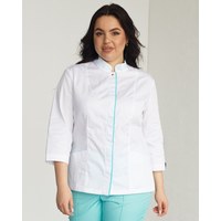 Изображение  Women's medical shirt Sakura white-mint +SIZE s. 56, "WHITE ROBE" 428-464-679, Size: 56, Color: white-mint