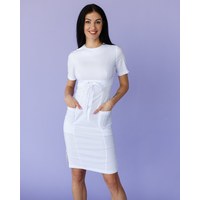 Изображение  Women's medical dress Scarlett white s. 40, "WHITE ROBE" 304-324-704, Size: 40, Color: white
