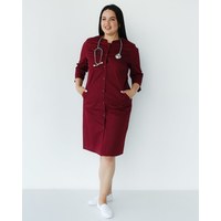 Изображение  Women's medical gown Valerie Marsala +SIZE s. 48, "WHITE ROBE" 156-326-677, Size: 48, Color: marsala