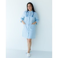 Изображение  Women's medical gown Sakura azure +SIZE s. 58, "WHITE ROBE" 310-462-678, Size: 58, Color: blue light