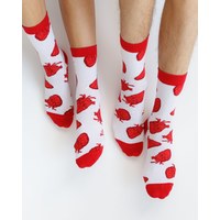 Изображение  Medical socks with Heart print. 36-40, "WHITE ROBE" 143-420-878, Size: 36-40, Color: white