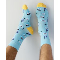 Изображение  Medical socks with Teeth Blue print s. 36-40, "WHITE ROBE" 143-333-620, Size: 36-40, Color: blue light