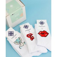 Изображение  Set of socks in a gift box: Thanks for the beauty #1 s. 36-40, "WHITE ROBE" 415-391-885, Size: 36-40