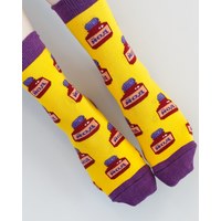 Изображение  Medical socks with Yod r print. 41-44, "WHITE ROBE" 143-335-835, Size: 41-44, Color: yellow