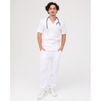 Изображение  Medical suit for men Marseille white s. 56, "WHITE ROBE" 353-324-708, Size: 56, Color: white