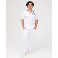 Изображение  Medical suit for men Marseille white s. 50, "WHITE ROBE" 353-324-708, Size: 50, Color: white