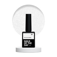 Зображення  Nails Of The Day Bottle gel shimmer №01 – надміцний молочний гель зі срібним шимером, 10 мл, Об'єм (мл, г): 10, Цвет №: 01