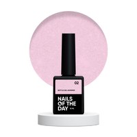Изображение  Nails Of The Day Bottle gel shimmer №02 – сверхпрочный молочно-розовый гель с серебряным шимером, 10 мл, Объем (мл, г): 10, Цвет №: 02