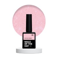 Изображение  Nails Of The Day Bottle gel shimmer №03 – сверхпрочный нежно-розовый гель с красным шимером, 10 мл, Объем (мл, г): 10, Цвет №: 03