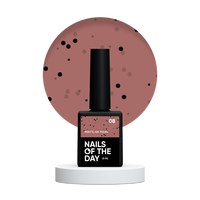 Зображення  Nails Of The Day MiDots gel polish №08 – цегляний гель-лак із чорними крапочками для нігтів, 10 мл, Об'єм (мл, г): 10, Цвет №: 08