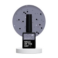 Зображення  Nails Of The Day MiDots gel polish №09 – глибокий–сірий гель-лак із чорними крапочками для нігтів, 10 мл, Об'єм (мл, г): 10, Цвет №: 09