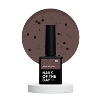 Изображение  Nails Of The Day MiDots gel polish №10 – светло-коричневый гель-лак с черными точечками для ногтей, 10 мл, Объем (мл, г): 10, Цвет №: 10
