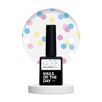 Изображение  Nails Of The Day Party Top matte - matte top with neon hexagons, no sticky ball and no UV filters, 10 ml