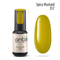 Изображение  Gel nail polish PNB mini 357 Spicy Mustard, 4 ml, Volume (ml, g): 4, Color No.: 357