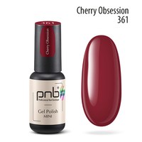 Изображение  Nail gel polish PNB mini 361 Cherry Obsession, ripe cherry, 4 ml, Volume (ml, g): 4, Color No.: 361
