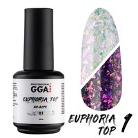 Изображение  Топ без липкого слоя GGA Professional Euphoria "Эйфория" №01, 15 мл, Объем (мл, г): 15, Цвет: 01