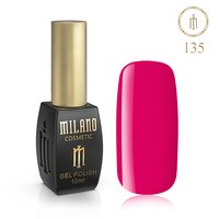 Изображение  Gel polish Milano Palette 10 №135 Red geranium color, 10 ml, Volume (ml, g): 10, Color No.: 135