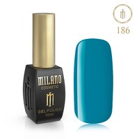 Зображення  Гель лак Milano Palette 10 №186 Морська хвиля, 10 мл, Об'єм (мл, г): 10, Колір: 186