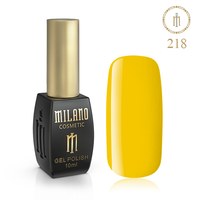 Зображення  Гель лак Milano Palette 10 №218 Блискучий жовтий, 10 мл, Об'єм (мл, г): 10, Цвет №: 218