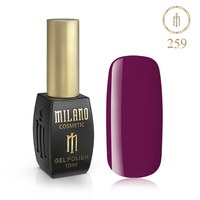 Изображение  Гель лак Milano Palette 10 №259 Пурпурно-фиолетовый, 10 мл, Объем (мл, г): 10, Цвет №: 259