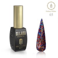 Изображение  Гель-лак Milano Galaxy Glitter №03, 8 мл, Объем (мл, г): 8, Цвет №: 03