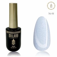 Изображение  Liquid polygel with shimmer Milano Liquid Shimmer Poly Gel No. 01, 15 ml, Color No.: 1