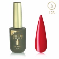 Зображення  Гель лак Milano Luxury №123 Алізариново-червоний, 10 мл, Об'єм (мл, г): 10, Цвет №: 123