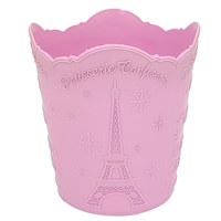 Изображение  Round glass stand for brushes, files and manicure tools "Eiffel Tower", lilac 110x100 mm