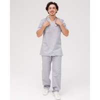 Изображение  Medical suit for men Granite gray s. 46, "WHITE ROBE" 130-328-710, Size: 46, Color: grey