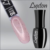 Зображення  Камуфлююча база LUXTON Lady Base №006 молочний з рожевим шимером та рожевою поталлю, 10 мл, Об'єм (мл, г): 10, Цвет №: 006
