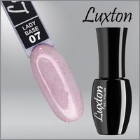 Зображення  Камуфлююча база LUXTON Lady Base №007 молочний з рожевим шимером та рожево-бузковою поталлю, 10 мл, Об'єм (мл, г): 10, Цвет №: 007