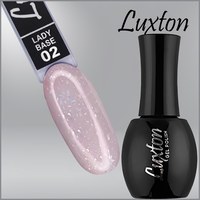 Зображення  Камуфлююча база LUXTON Lady Base №002 молочний з рожевим шимером та голографічною поталлю, 15 мл, Об'єм (мл, г): 15, Колір: 002