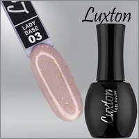 Изображение  Камуфлирующая база LUXTON Lady Base №003 молочный с розовым шиммером и золотистой поталью, 15 мл, Объем (мл, г): 15, Цвет: 003