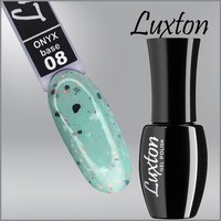 Изображение  Camouflage base LUXTON Onyx Base No. 008 mint with black flakes and peach gold leaf, 10 ml, Volume (ml, g): 10, Color No.: 8