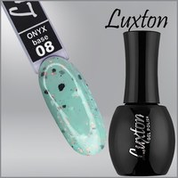 Зображення  Камуфлююча база LUXTON Onyx Base №008 м'ятная з чорними пластівцями і персиковою поталлю, 15 мл, Об'єм (мл, г): 15, Цвет №: 008