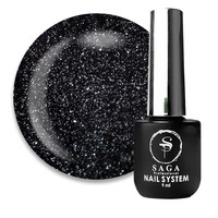 Изображение  Top for gel polish without a sticky layer Saga Top Crush No. 04 with particles of shining silver mica, 9 ml, Volume (ml, g): 9, Color No.: 4