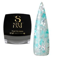 Изображение  Base camouflage for gel polish Steffani Cover Base №28 translucent milky with green-turquoise and silver shimmer, 30 ml, Volume (ml, g): 30, Color No.: 28