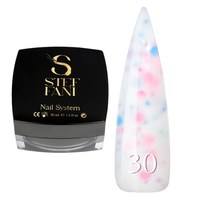Изображение Base camouflage for gel polish Steffani Cover Base №30 milky white with colored confetti flakes, 30 ml, Volume (ml, g): 30, Color No.: 30