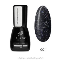 Изображение  Glossy top without a sticky layer Siller Professional Shine Holografic no Wipe No. 1, 8 ml
