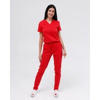 Изображение  Women's medical suit Marseille red s. 44, "WHITE ROBE" 383-434-708, Size: 44, Color: red