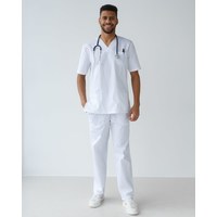 Зображення  Медичний костюм чоловічий Граніт білий р. 52, "БІЛИЙ ХАЛАТ" 130-324-710, Розмір: 52, Колір: білий