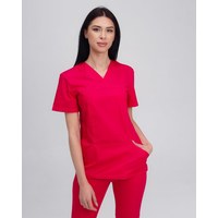 Изображение  Women's medical shirt Topaz crimson s. 42, "WHITE ROBE" 164-331-705, Size: 42, Color: crimson
